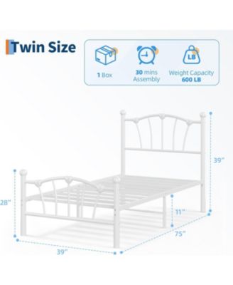 Twin Size Metal Bed Frame, Twin Bed Frames for Girls
