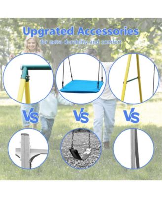 Boys Safe & Fun Swing Set 2-Seat with Safety Belt