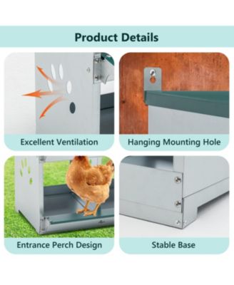 Chicken Nesting Boxes - 4 Compartment Wall Mount