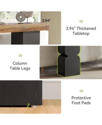 63-Inch Console Table, Heavy-Duty Look, Behind Couch Sofa Table, Color Blocking Design, Bold Structural Presence, Modern Entryway Furniture
