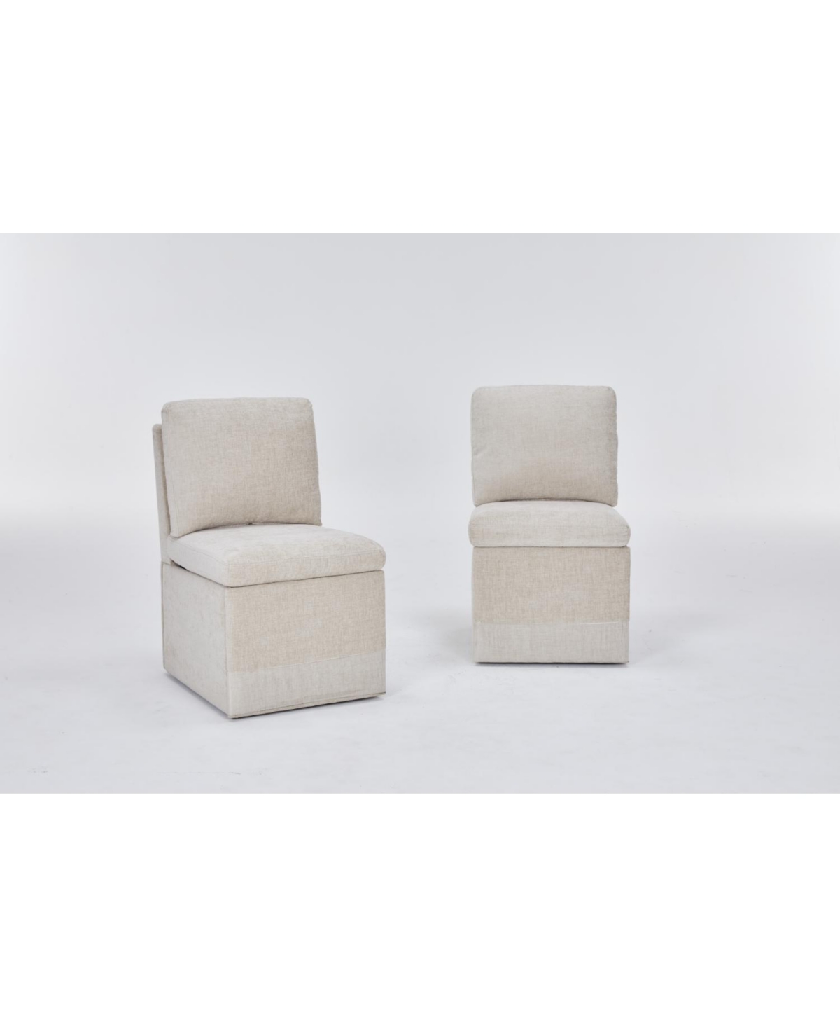 Streamdale Furniture Linen Upholstered Armless Dining Chair with Storage