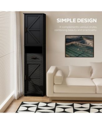 Streamdale 69" Tall Bathroom Storage Cabinet with Barn Doors & Drawer