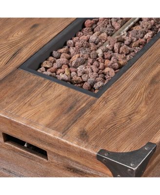 Rectangle Concrete Fire Table, Gas Burning, 56-inch