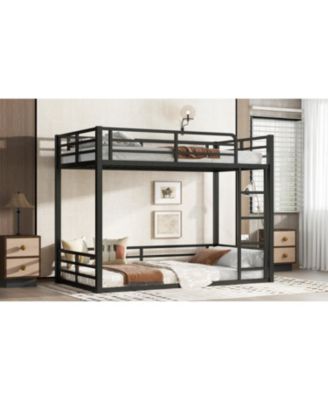 Metal Twin XL Bunk Bed Frame - Heavy Duty, Noise-Reduced