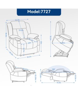Leatherair Power Lift Recliner 350 LBS Massage