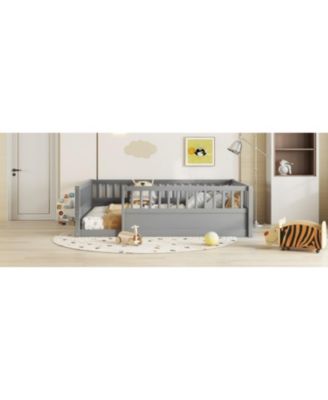 Montessori Floor Bed Frame with Fence