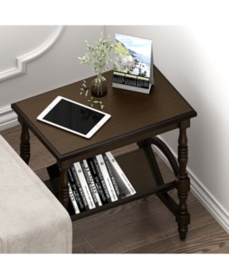 Streamdale Classic Wooden Side Table with Magazine Rack