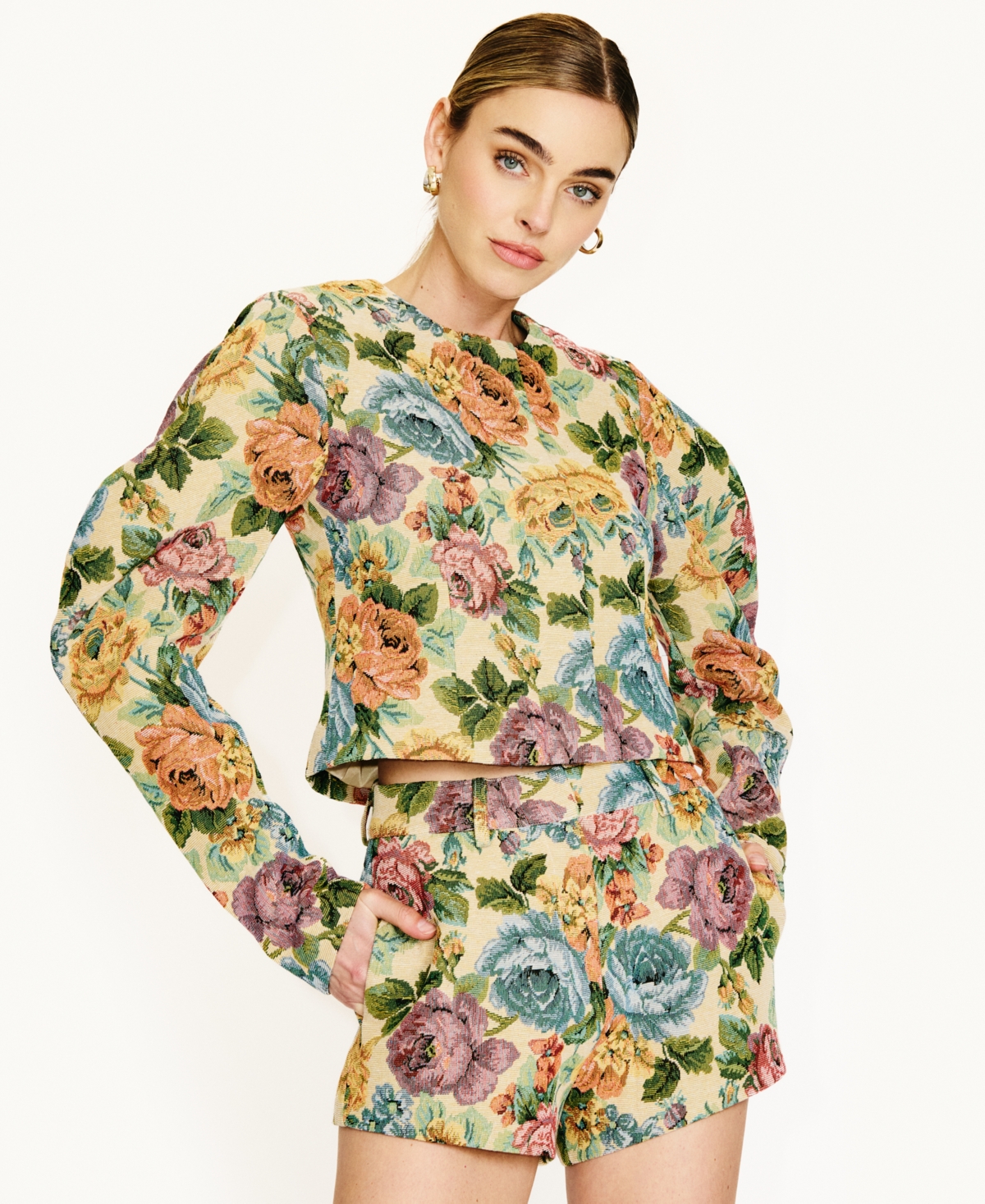 Line & Dot Women's Cambria Floral Zipper-Front Jacket