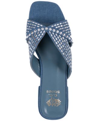 Women's Elara Rhinestone Crisscross Flat Sandals