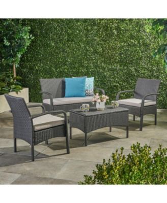 Cordoba Brown PE Rattan 4-Piece Outdoor Chat Set