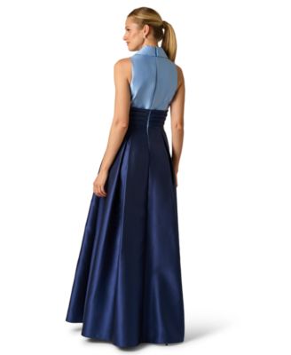 Women's Colorblock V-Neck Gown