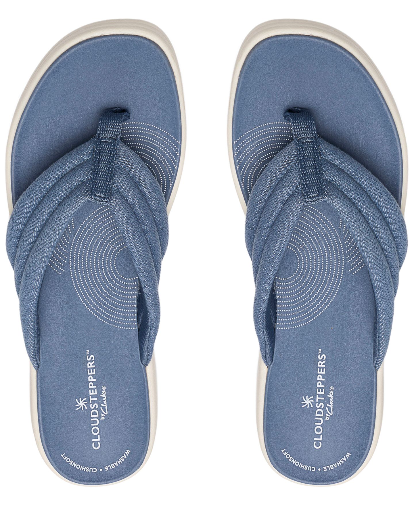 Женские сандалии Clarks Cloudsteppers Drift Carmen Slip-On, цвет: Синий серый — фото 7