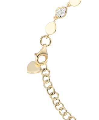 Diamond (1/10 ct. t.w.) Bracelet in 14k Gold Over Sterling Silver