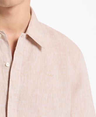 Men's Point-Collar Linen Shirt