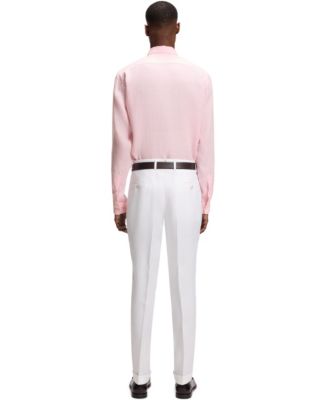 Men's Regular-Fit Button-Down Linen Dress Shirt