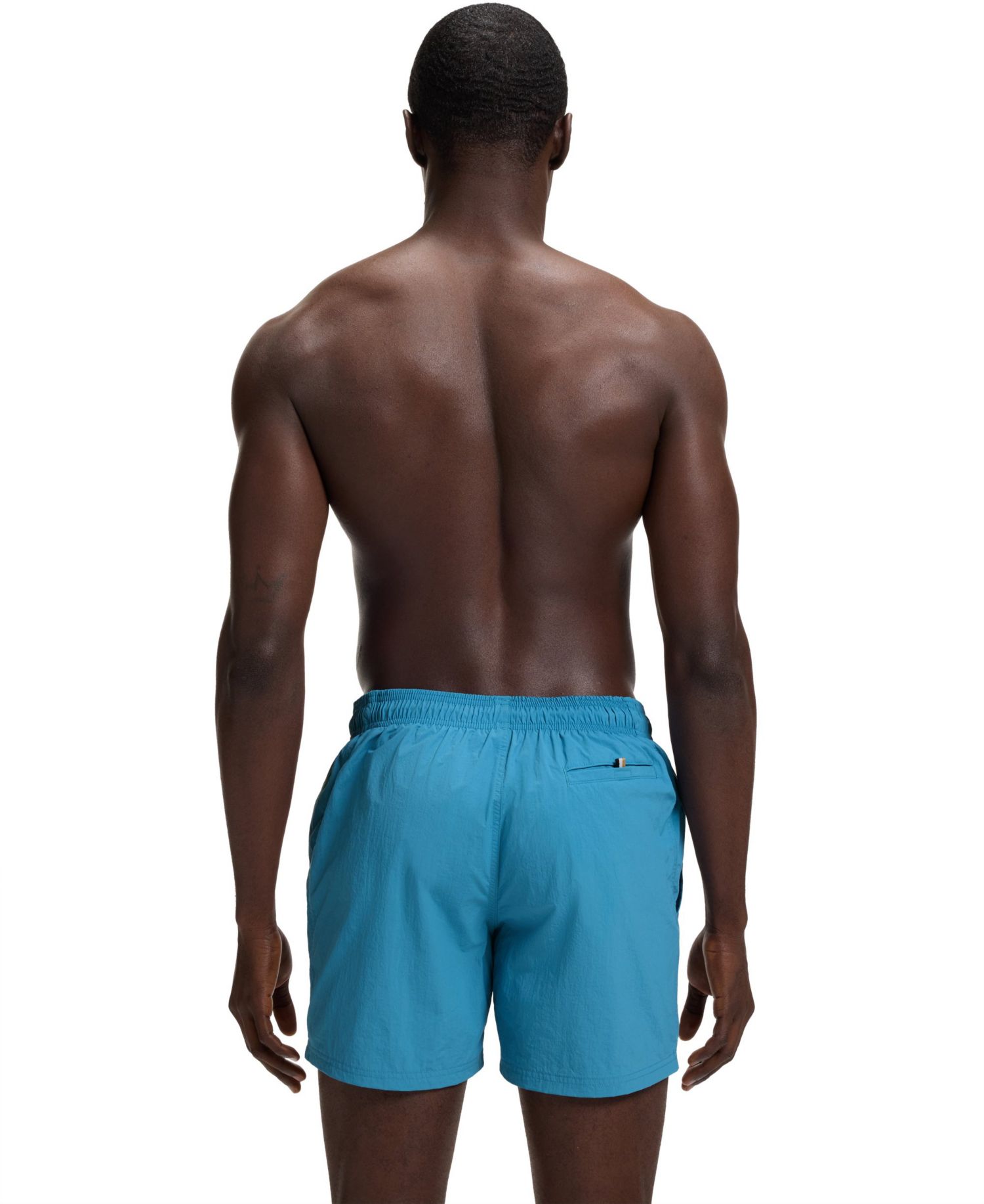 Men's Quick-Dry Vertical Logo Print Swim Shorts