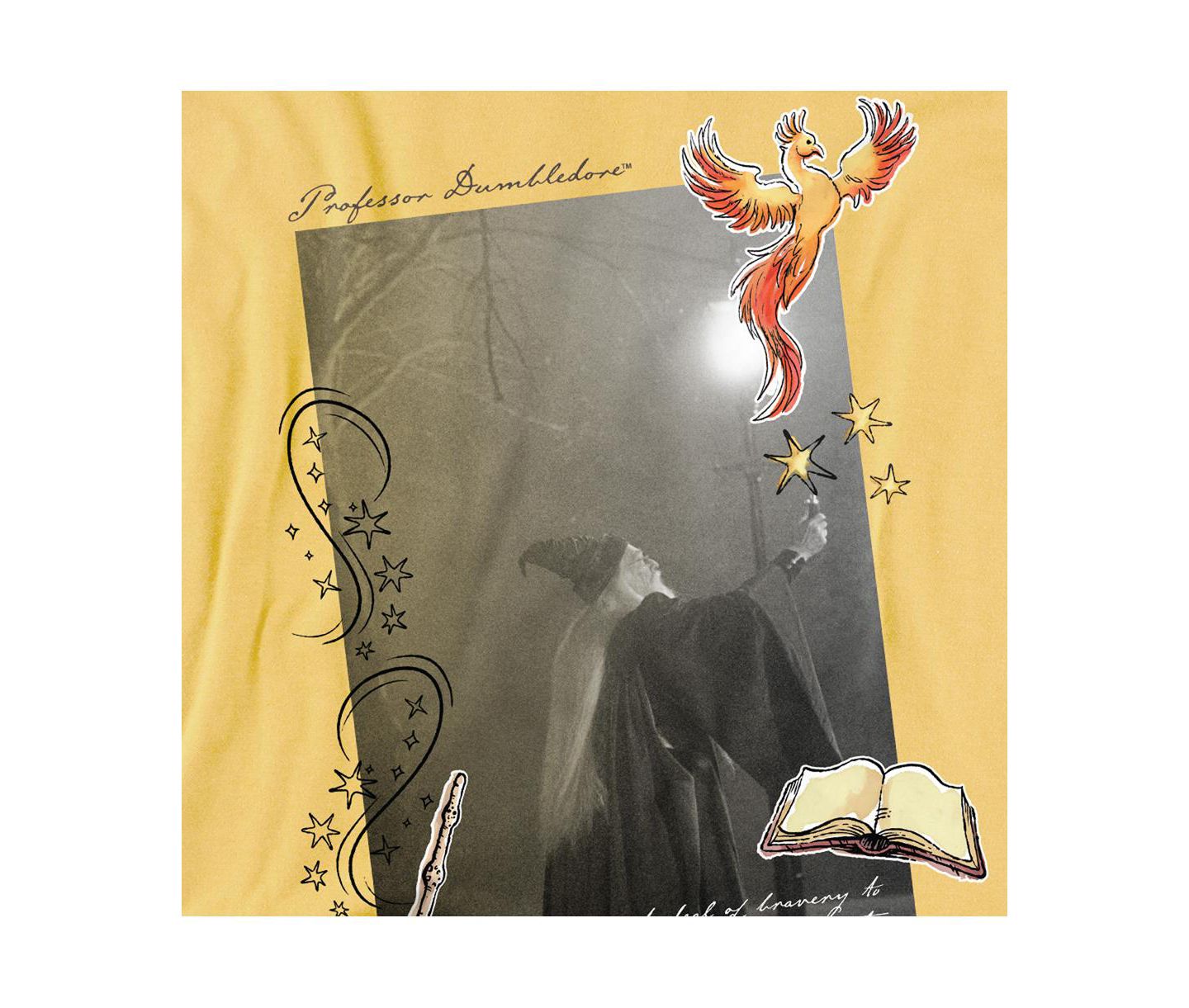 Мужская футболка Harry Potter Dumbledore Quote And Fawkes, цвет: Banana — фото 3