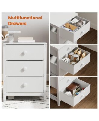 47x24" Sit-Stand Desk Height Adjustable Computer Desk with 2 Hooks, Storage Drawers, Printer Cabinet, Brown