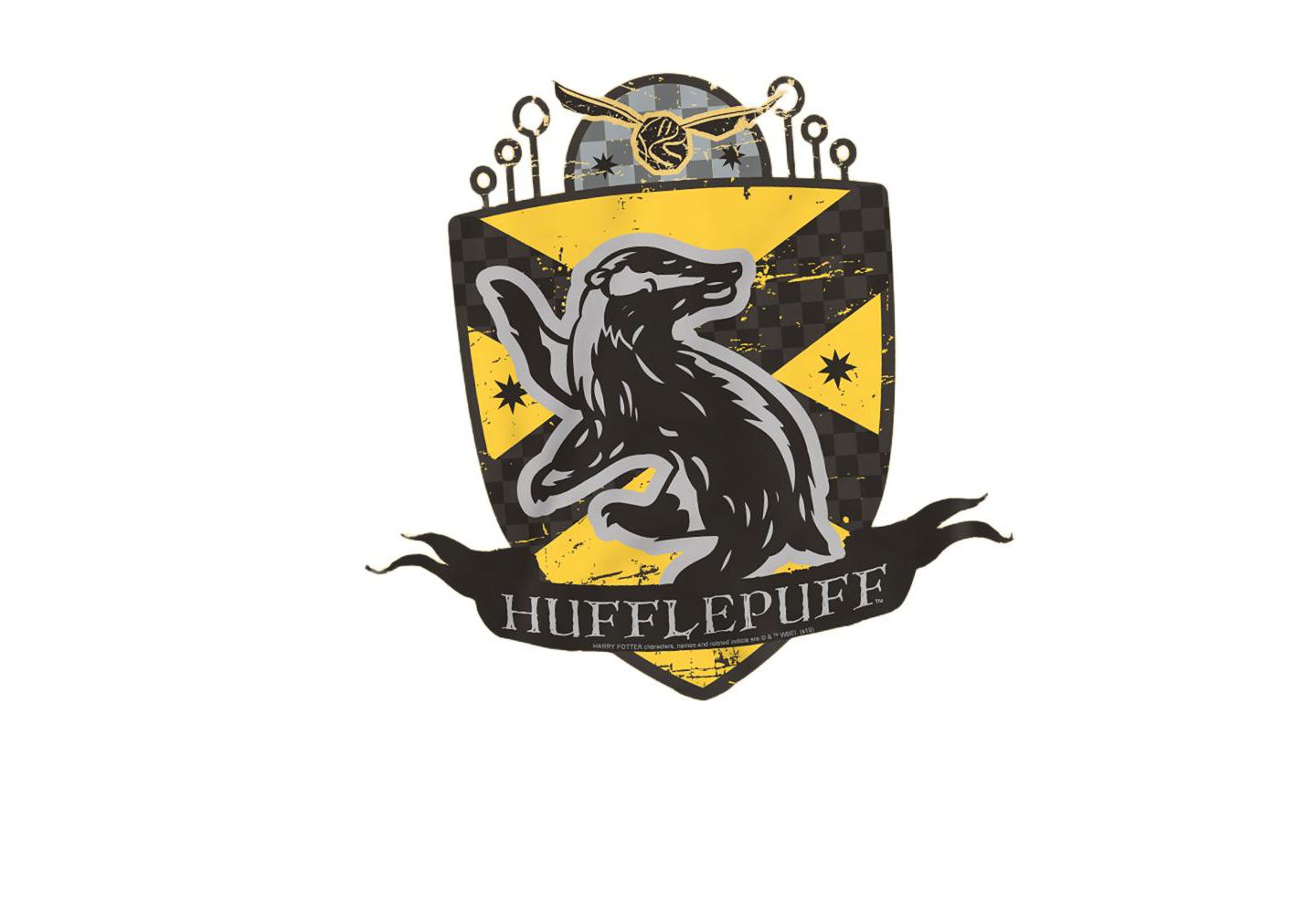 Мужская футболка Harry Potter Hufflepuff Quidditch Crest, цвет: Banana — фото 3