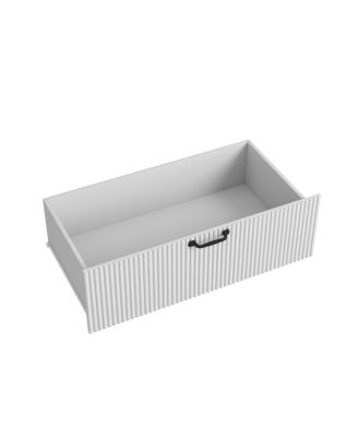 Streamdale 4-Door Wardrobe w/ Mirror, LED, 2 Drawers, Rod, Shelves, White