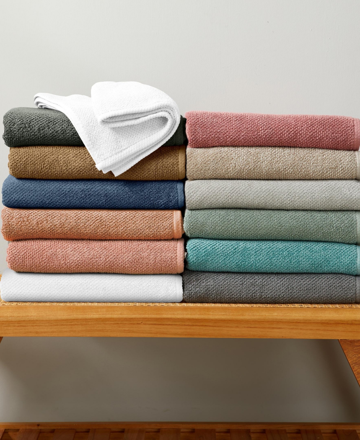 Linery & Co. 100% Cotton Textured 2-Piece Oversized Bath Sheet Set, 35” x 68”