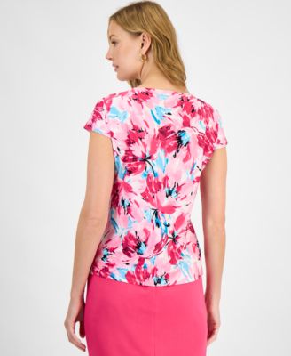 Women's Printed Cowlneck Top