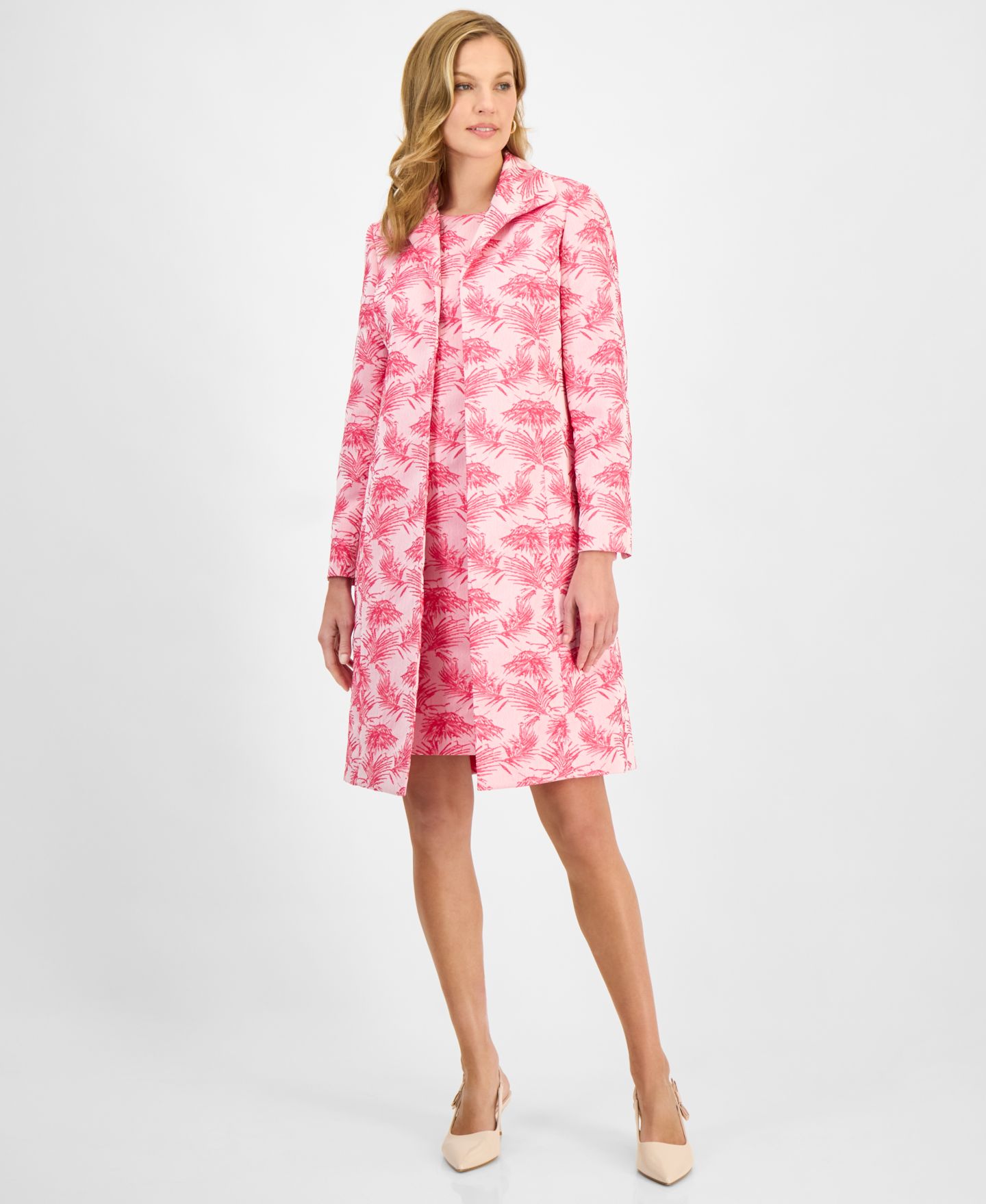 Женская куртка Kasper Printed Open-Front Longline Jacket, Regular & Petite — фото 1