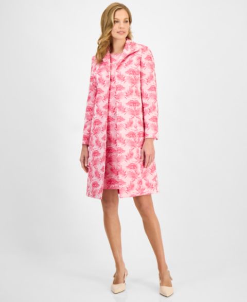 Женские куртки Kasper Printed Open-Front Longline Jacket, Regular & Petite