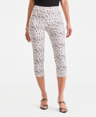 Women's Printed Pull-On Capri Pants