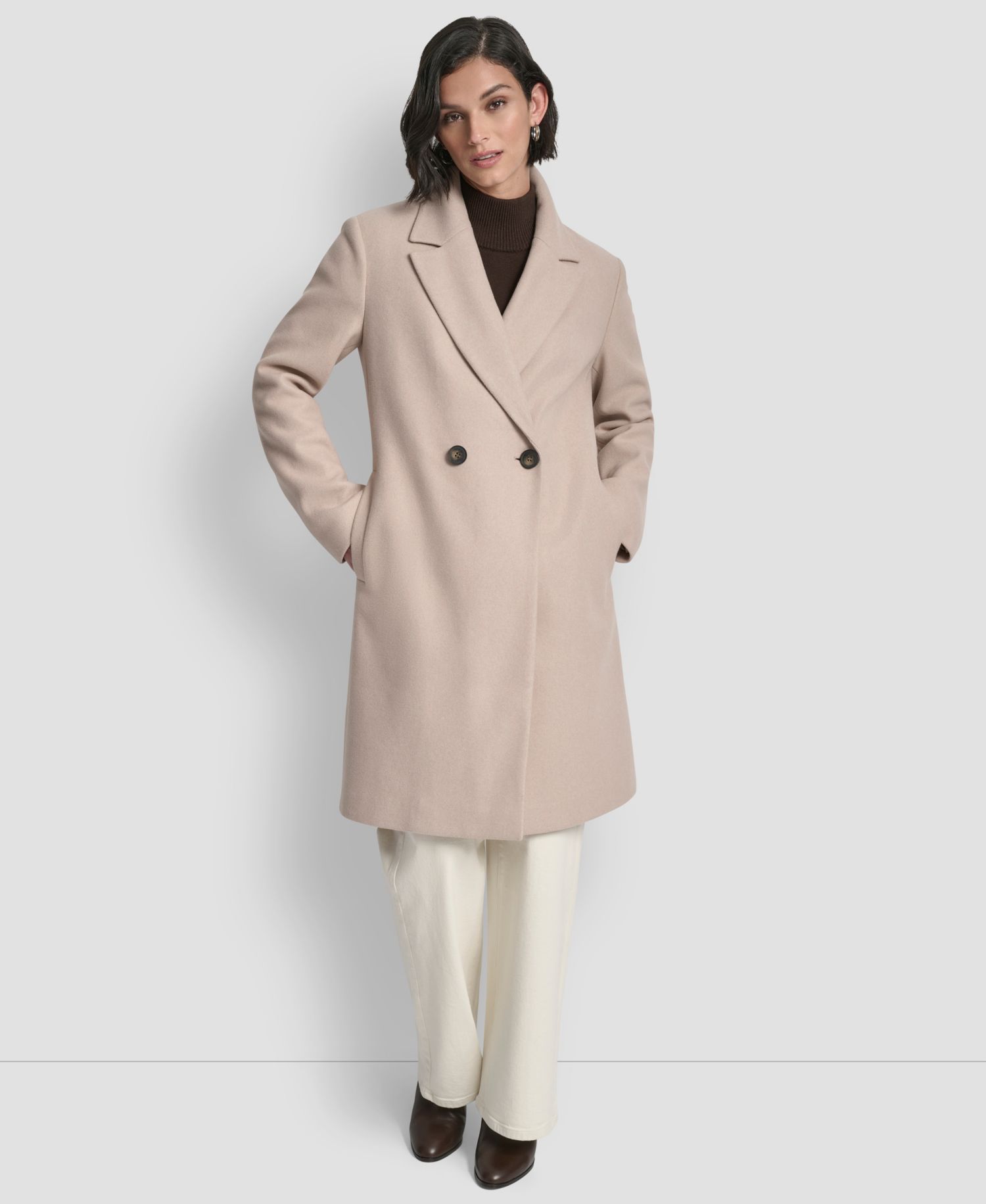 Women's Double-Breasted Notch Collar Coat
