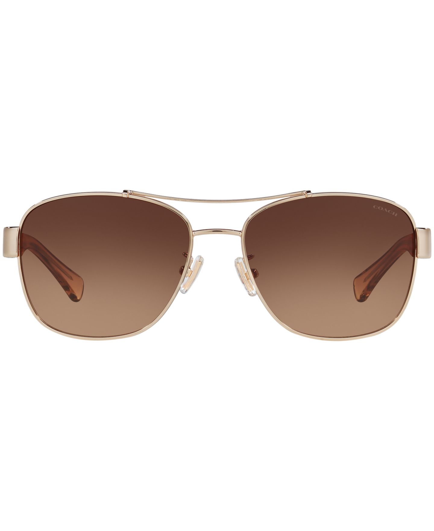 Женские солнцезащитные очки COACH Sunglasses, HC7064, цвет: Золотой коричневый / Коричневый градиентный — фото 2