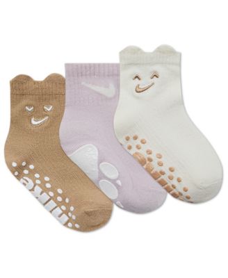 Baby Girls' Gripper Socks, 3-Pack