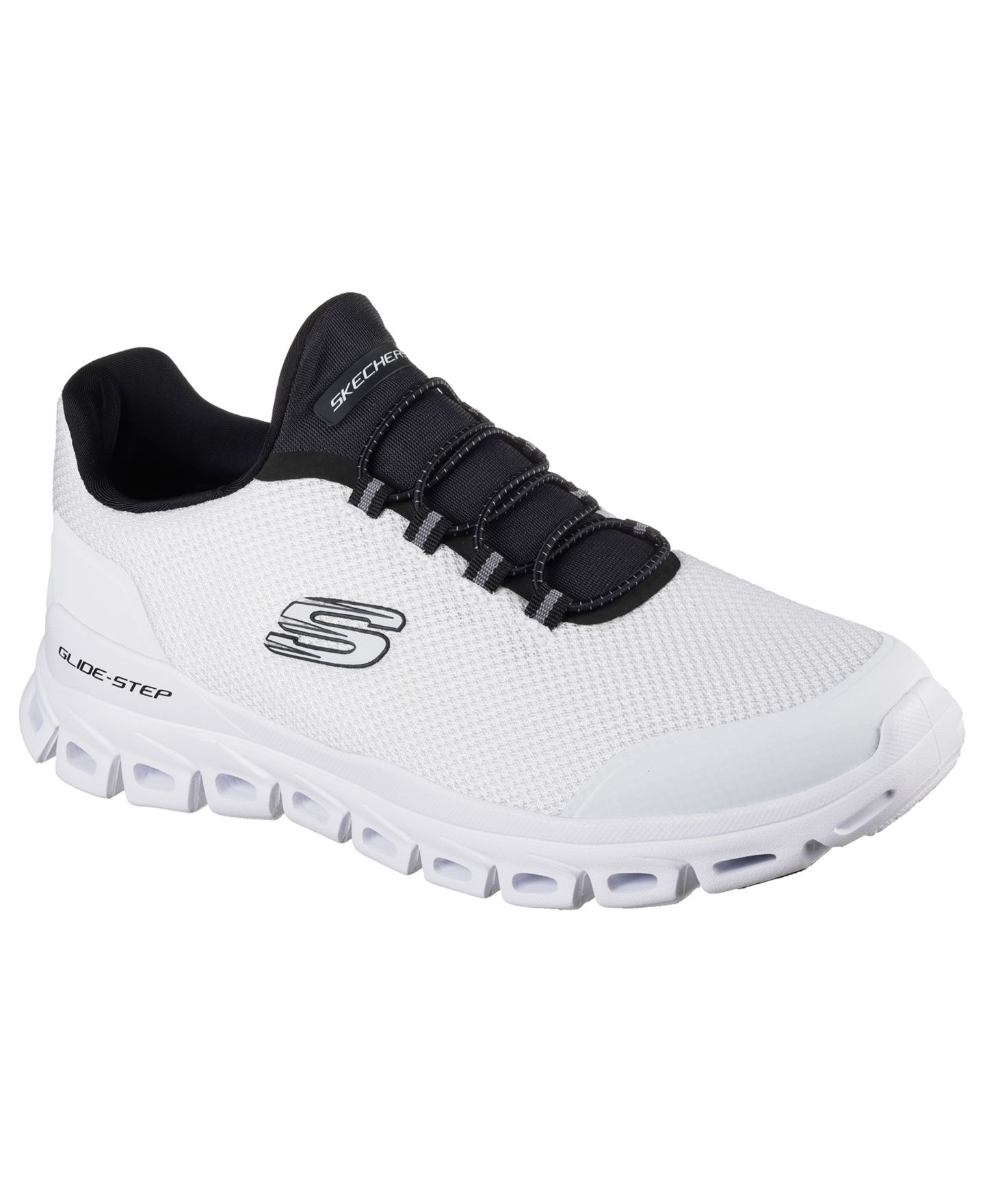 Мужские кроссовки Skechers Glide-Step - Noltek Casual Athletic, цвет: Белый / Чёрный — фото 1