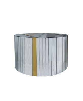 Marble Round Coffee Table with Silver Mirror & Gold Dust Finish