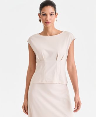 Women's Cap Sleeve Ponte Knit Top