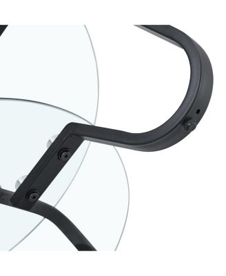 Retro minimalist metal frame glass coffee table