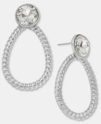 Crystal Twist Open Drop Earrings