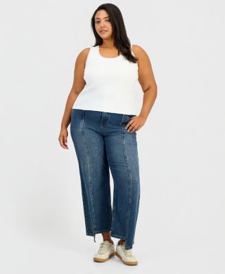 Trendy Plus Size Lace-Trim Tank Top