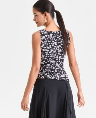 Women's Printed Mesh Sleeveless Top