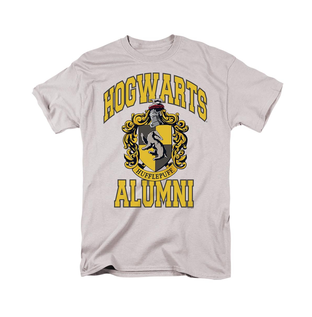 Harry Potter Men's Hogwarts Hufflepuff Alumni T Shirt - Silver