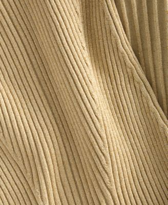 Women's Sleeveless Metallic Rib-Knit Sweater Dress