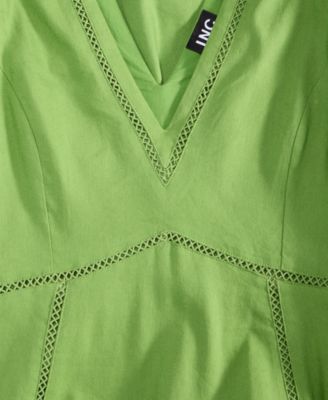 Women's Sleeveless V-Neck Linen-Blend Midi Dress