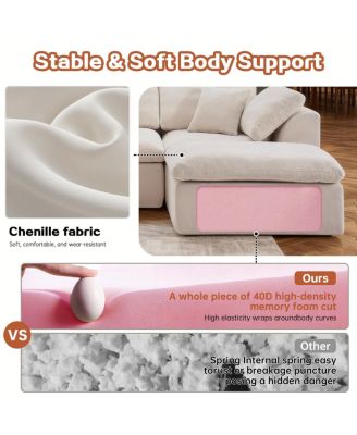 Modern L-Shaped Sectional Sofa with Chaise Lounge, Corduroy Couch