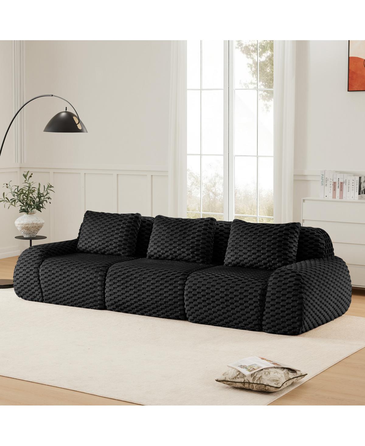 Streamdale Furniture Modern Modular Sectional Sofa, Flannelette, Oversized 3-Seater Couch
