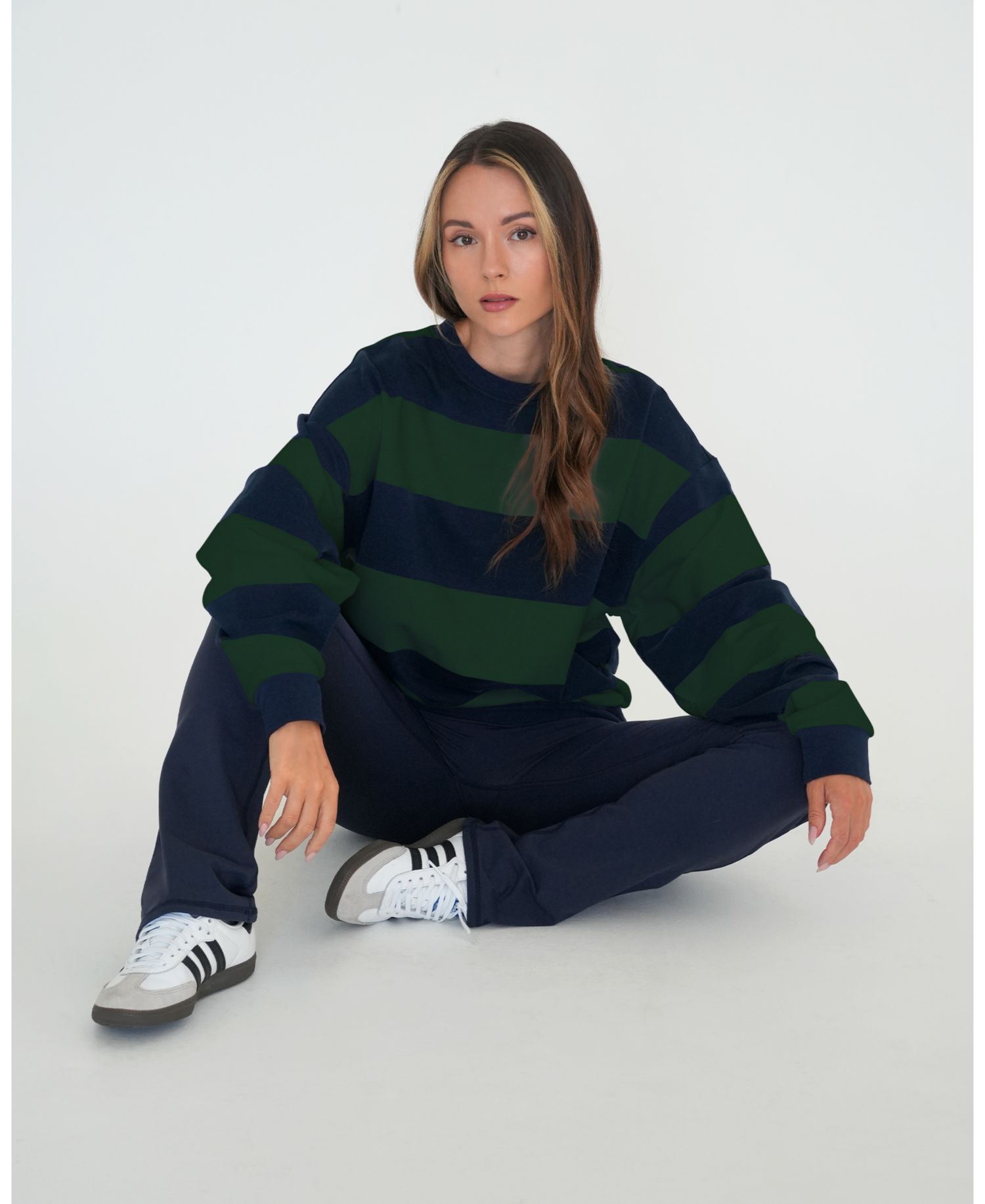 Women's Rugby Stripe Relaxed Sweatshirt