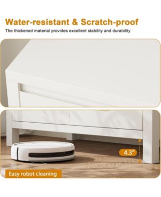 Rattan Buffet Sideboard Cabinet, Kitchen Storage Cabinet with Doors for Hallway