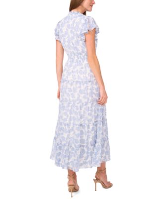 Women’s Smocked Waist Tiered Short-Sleeve Maxi Dress