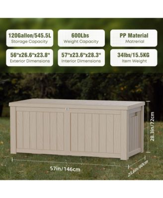  Mondawe 120 Gallon Resin Outdoor Storage Deck Box