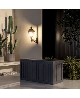 80 Gal. Waterproof Outdoor Resin Storage Deck Box with Lockable Lid