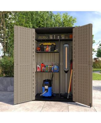 50 "W x 29" D x 79.53"H Outdoor Storage Shed with Sliding Door ,Double Cabinet